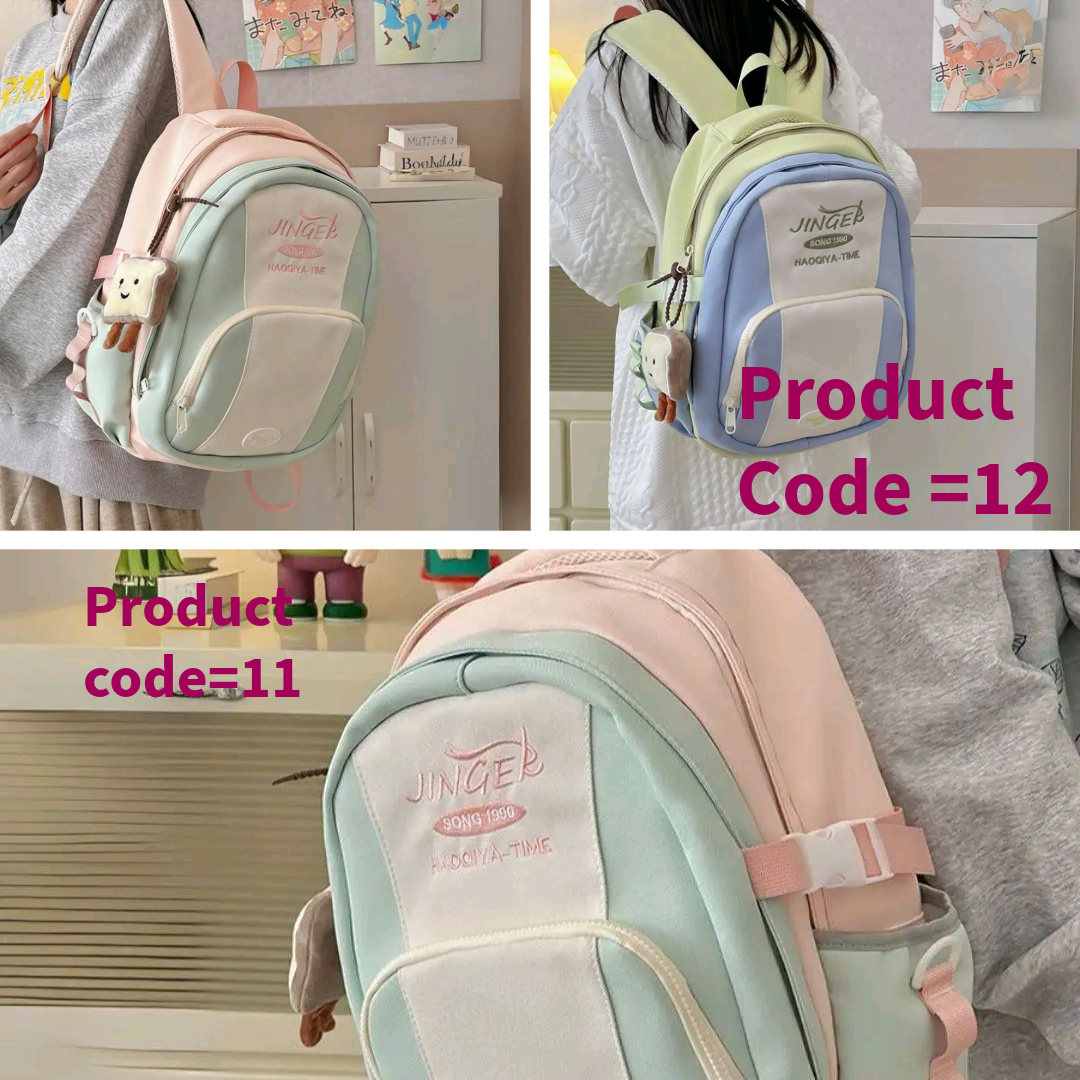 JINGER Korean Style Colorful Backpack